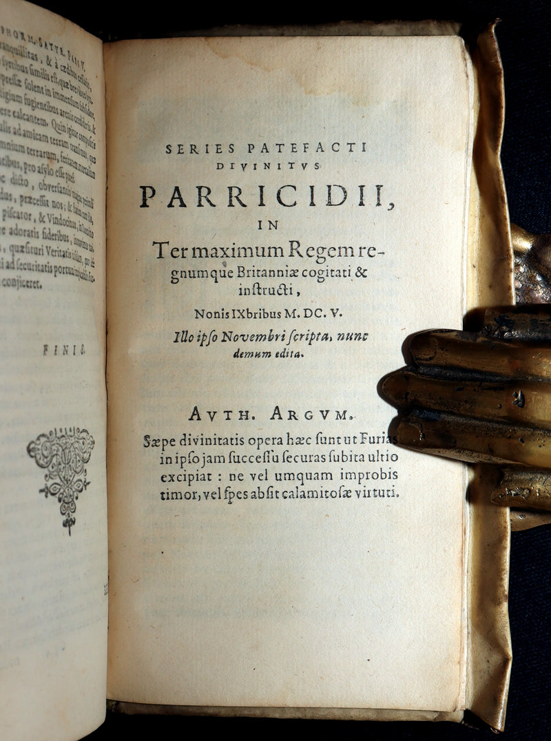 1637 Rare Latin Book - The Satyricon with account of the Gunpowder Plot of 1605