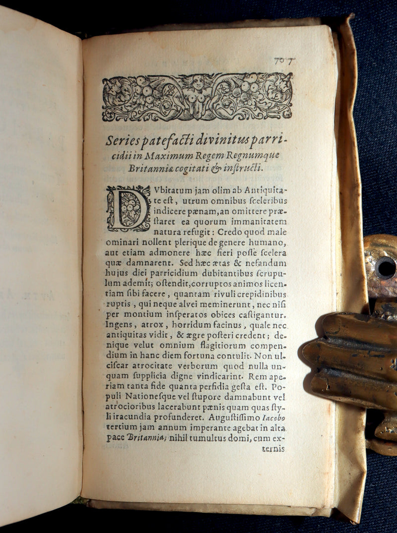 1637 Rare Latin Book - The Satyricon with account of the Gunpowder Plot of 1605