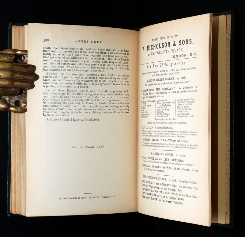 1887 Rare Book - Wuthering Heights by Emily Brontë, writing as Ellis Bell