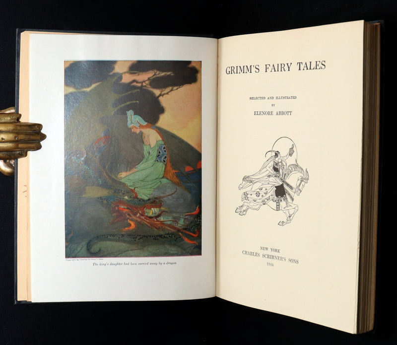 1926 Rare Book - Grimm's Fairy Tales Selected and Illustrated by Elenore Abbott