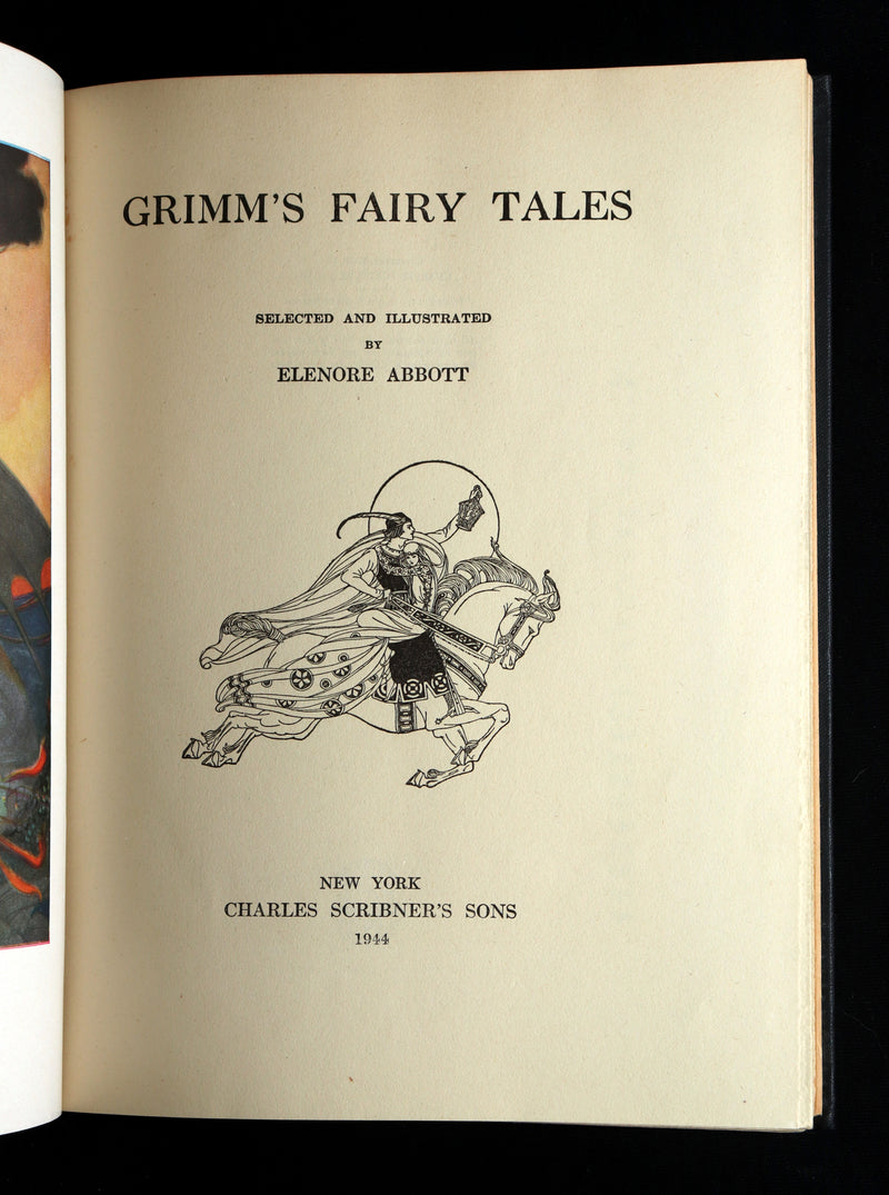 1926 Rare Book - Grimm's Fairy Tales Selected and Illustrated by Elenore Abbott
