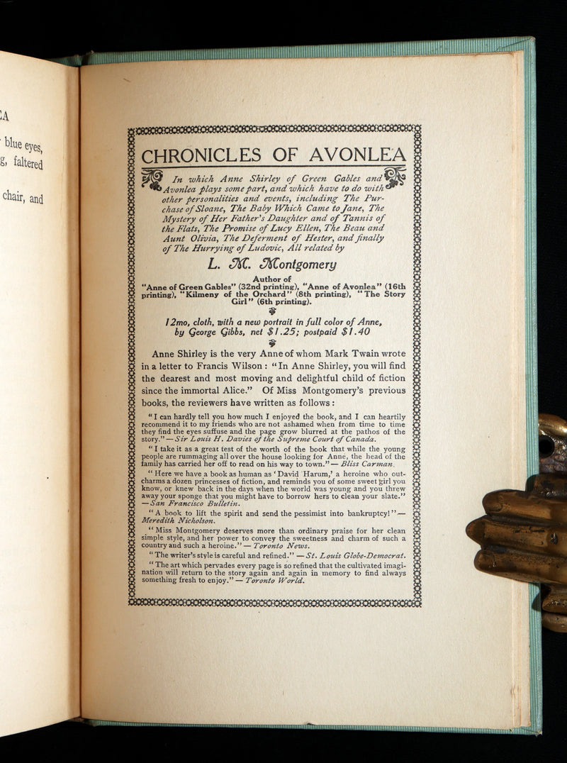 1912 First Edition - Chronicles of Avonlea by Lucy Maud Montgomery