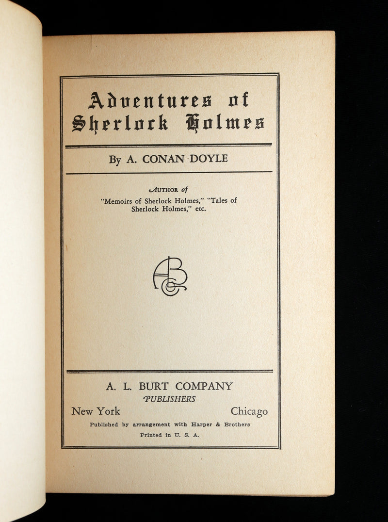 1920 Rare Book - The Adventure of Sherlock Holmes by Arthur Conan Doyle