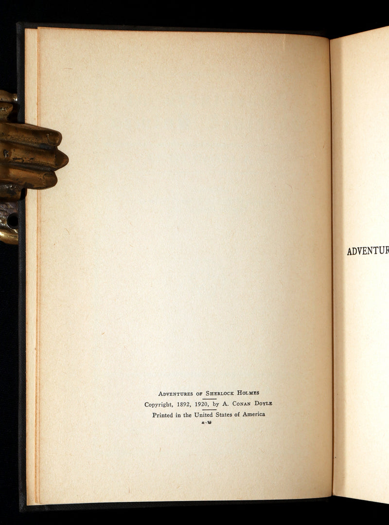 1920 Rare Book - The Adventure of Sherlock Holmes by Arthur Conan Doyle