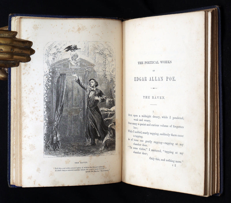 1859 Rare Victorian Book - The Poetical Works of Edgar Allan Poe, Illustrated