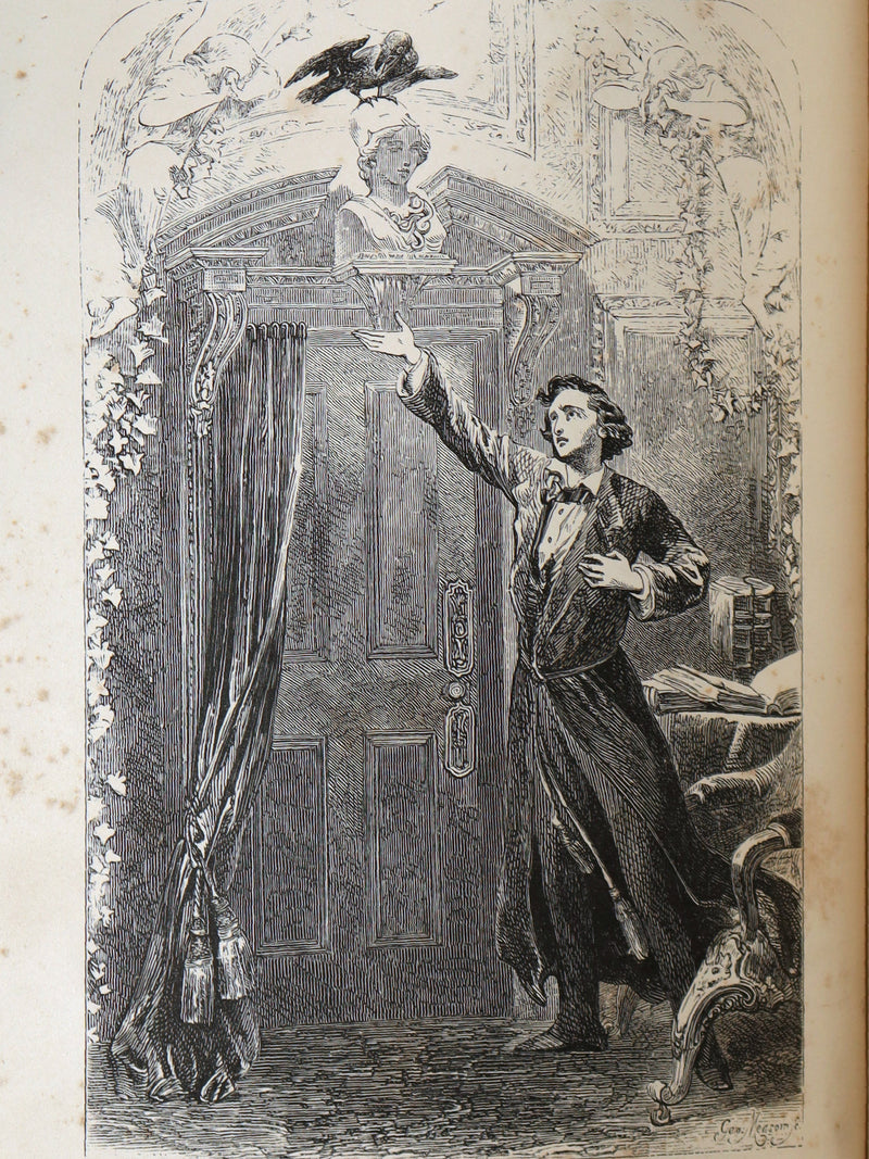1859 Rare Victorian Book - The Poetical Works of Edgar Allan Poe, Illustrated