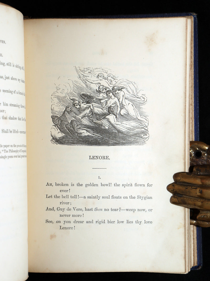 1859 Rare Victorian Book - The Poetical Works of Edgar Allan Poe, Illustrated