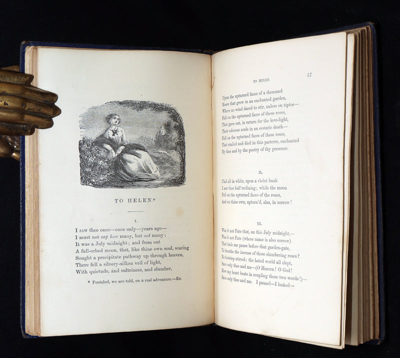 1859 Rare Victorian Book - The Poetical Works of Edgar Allan Poe, Illustrated