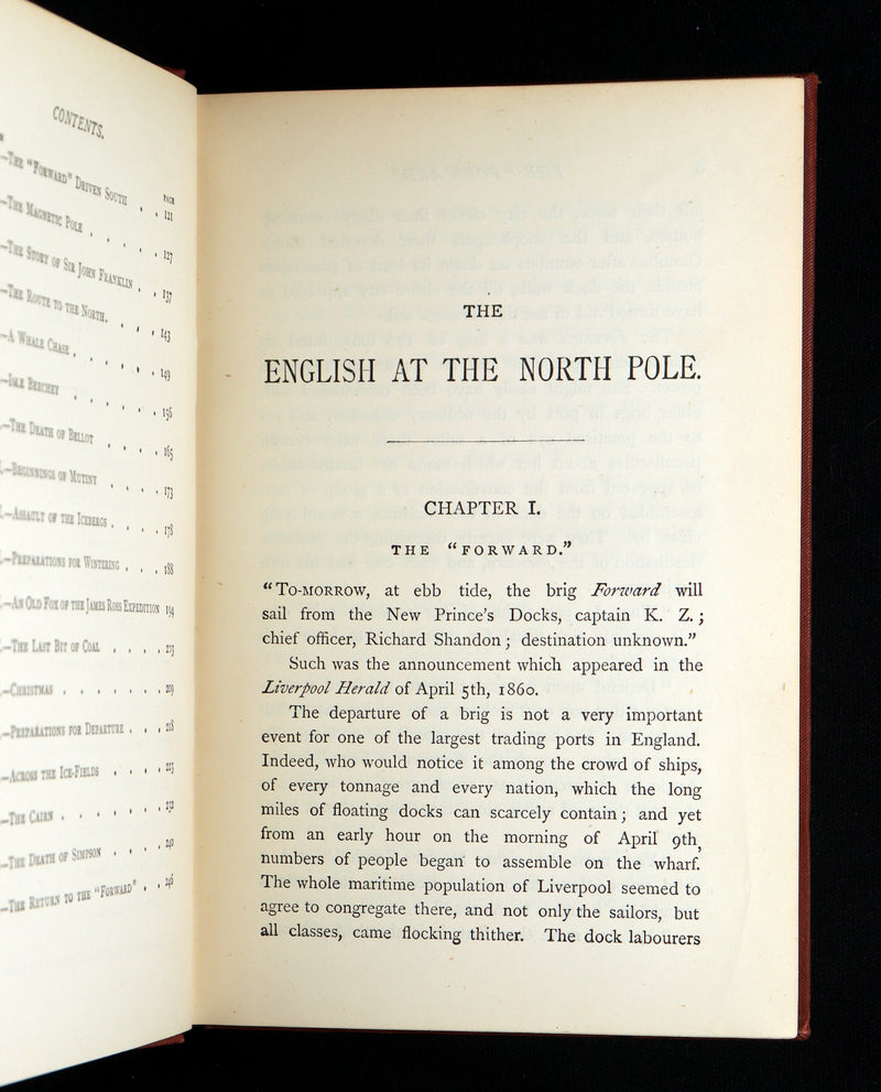 1876 Rare Book - The English at the North Pole by Jules Verne, Illustrated