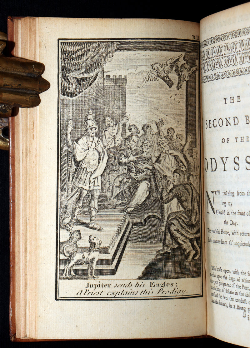 1745 Rare Book Set - The Odyssey of Homer by Alexander Pope, Illustrated