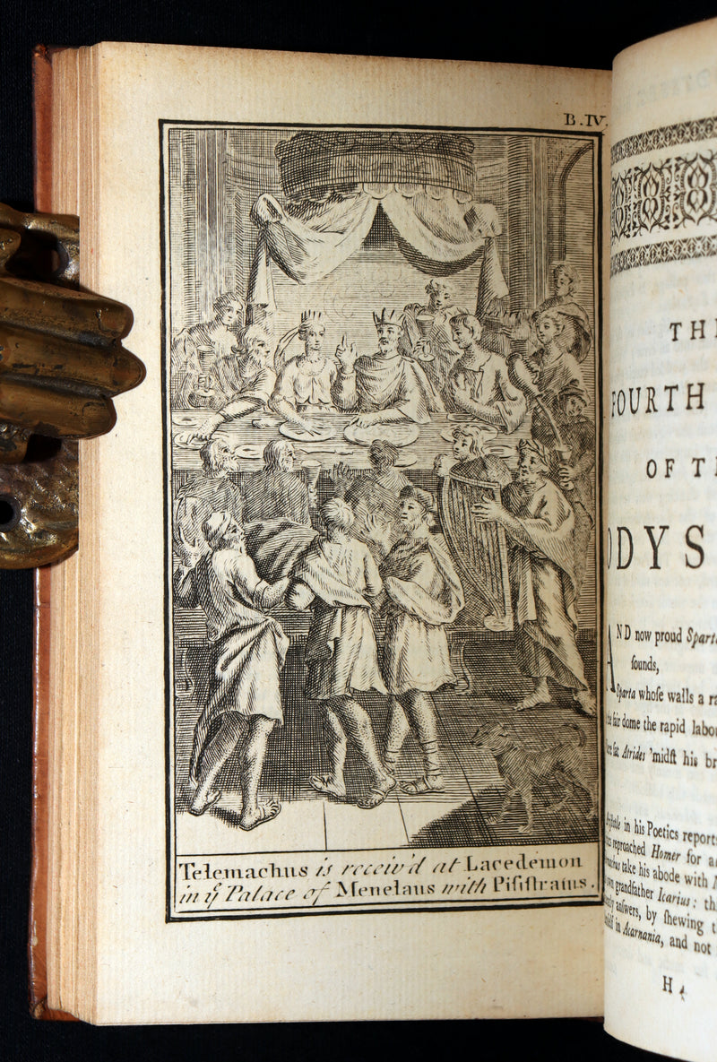 1745 Rare Book Set - The Odyssey of Homer by Alexander Pope, Illustrated