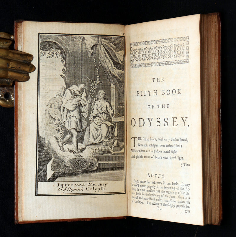 1745 Rare Book Set - The Odyssey of Homer by Alexander Pope, Illustrated