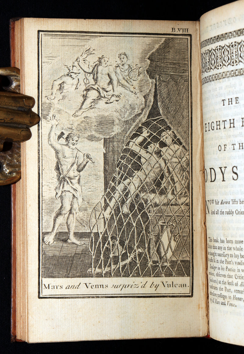 1745 Rare Book Set - The Odyssey of Homer by Alexander Pope, Illustrated