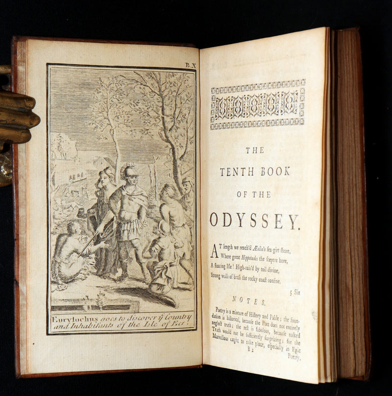 1745 Rare Book Set - The Odyssey of Homer by Alexander Pope, Illustrated