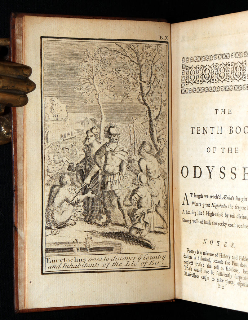 1745 Rare Book Set - The Odyssey of Homer by Alexander Pope, Illustrated