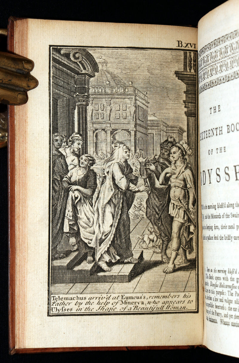 1745 Rare Book Set - The Odyssey of Homer by Alexander Pope, Illustrated