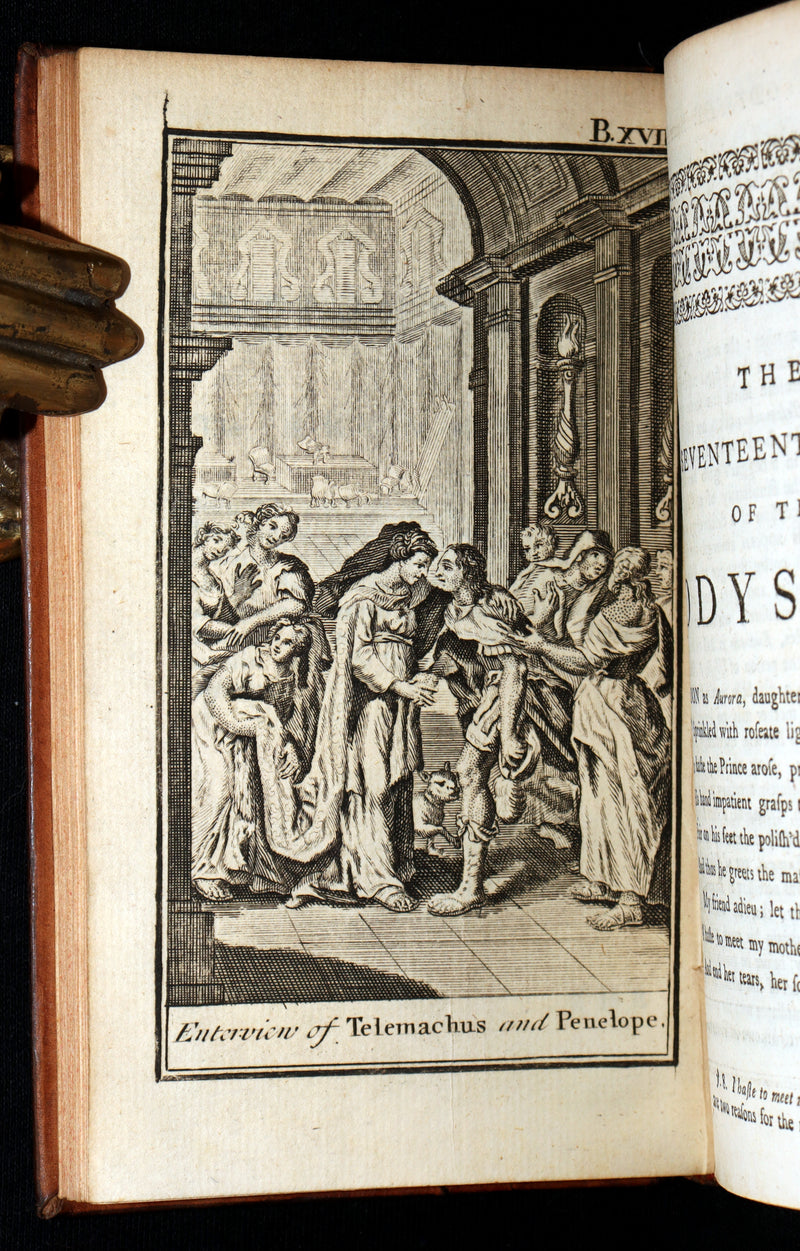 1745 Rare Book Set - The Odyssey of Homer by Alexander Pope, Illustrated