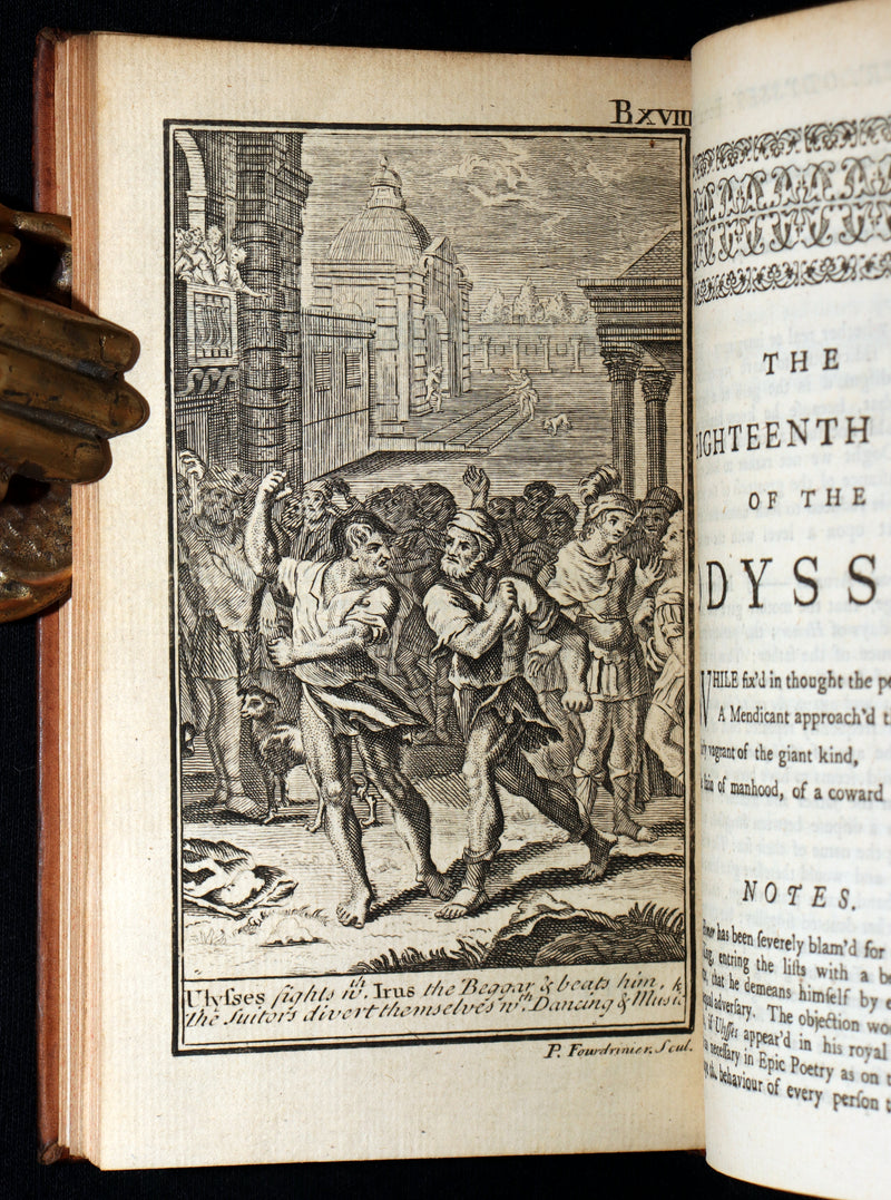 1745 Rare Book Set - The Odyssey of Homer by Alexander Pope, Illustrated