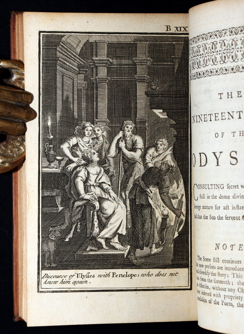 1745 Rare Book Set - The Odyssey of Homer by Alexander Pope, Illustrated