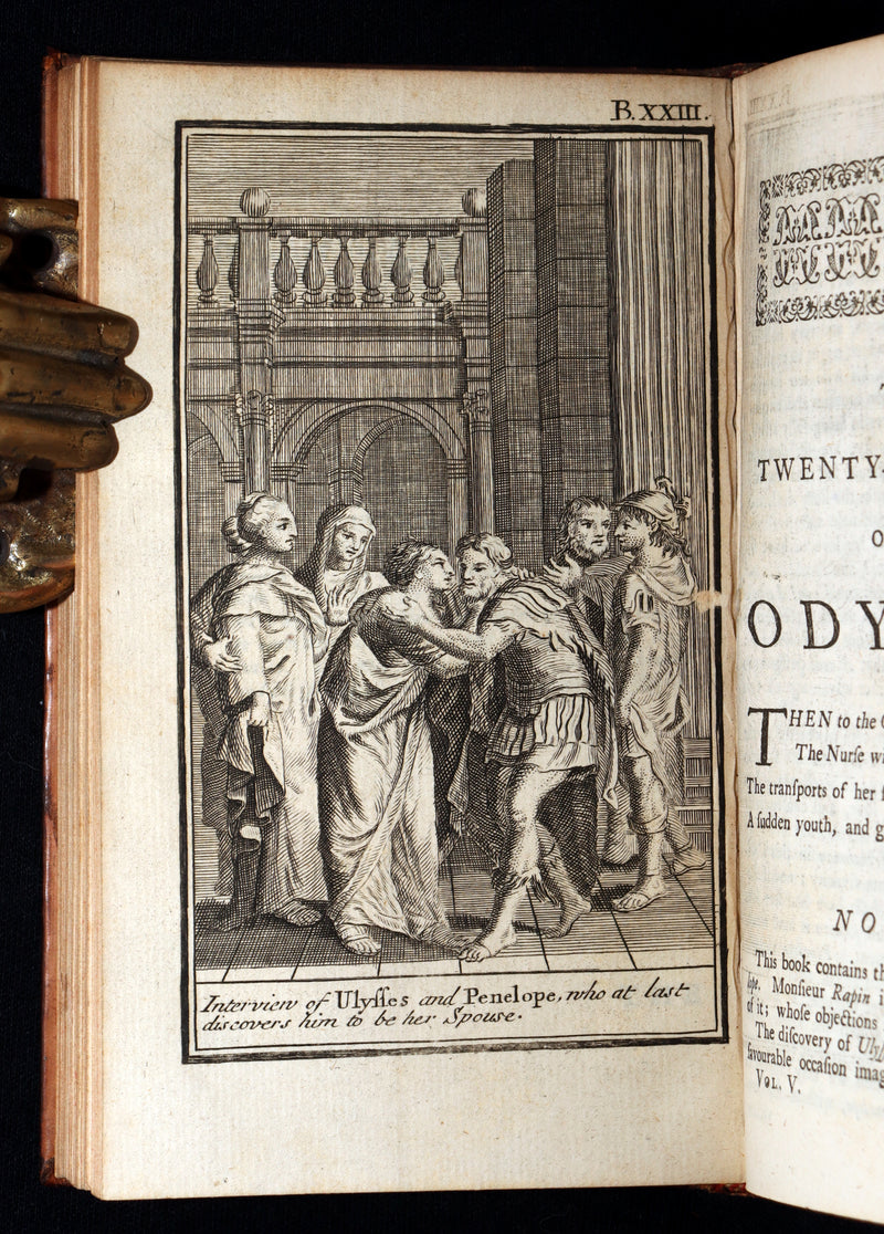 1745 Rare Book Set - The Odyssey of Homer by Alexander Pope, Illustrated