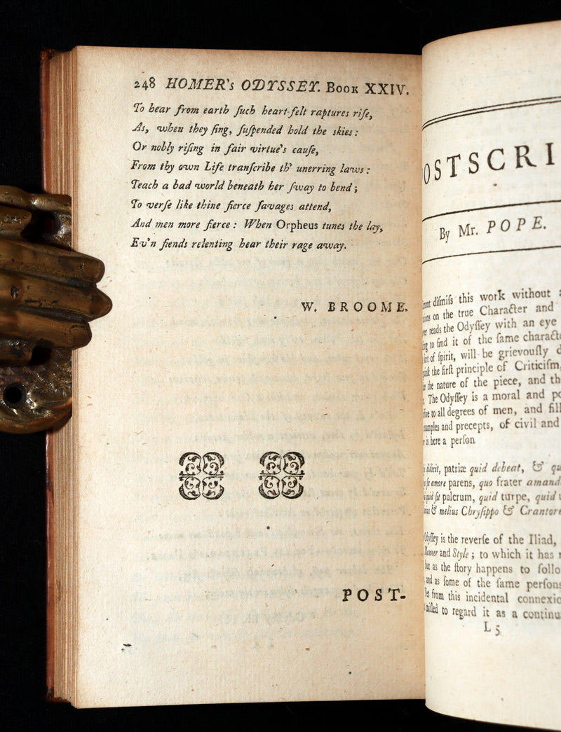 1745 Rare Book Set - The Odyssey of Homer by Alexander Pope, Illustrated