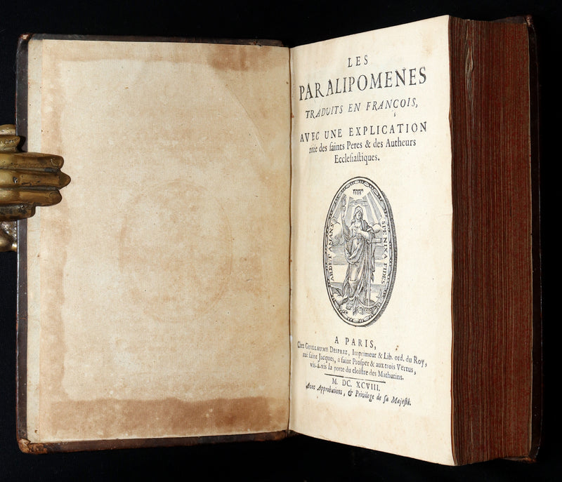 1698 Rare Latin French Bible - Book of Chronicles, Paralipomenon, Paralipomènes