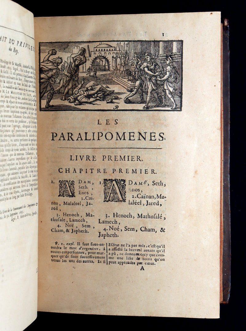 1698 Rare Latin French Bible - Book of Chronicles, Paralipomenon, Paralipomènes