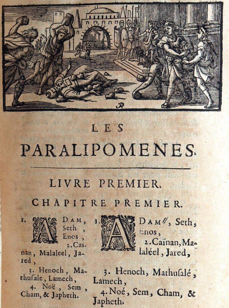 1698 Rare Latin French Bible - Book of Chronicles, Paralipomenon, Paralipomènes