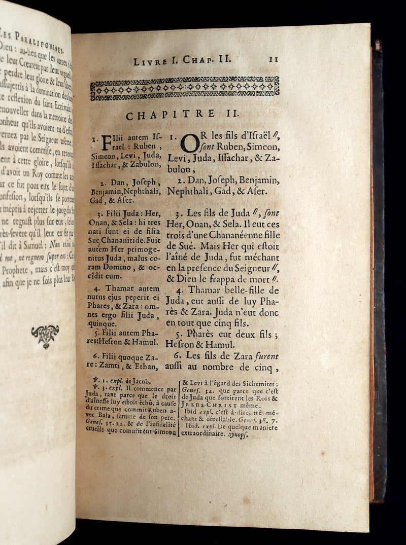 1698 Rare Latin French Bible - Book of Chronicles, Paralipomenon, Paralipomènes