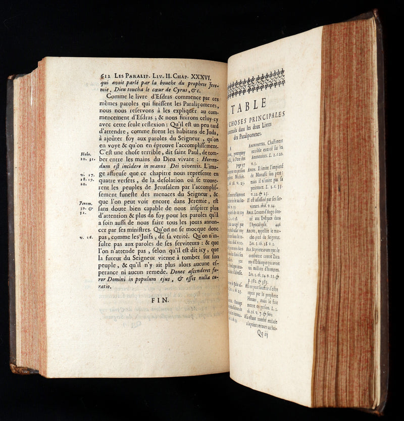 1698 Rare Latin French Bible - Book of Chronicles, Paralipomenon, Paralipomènes