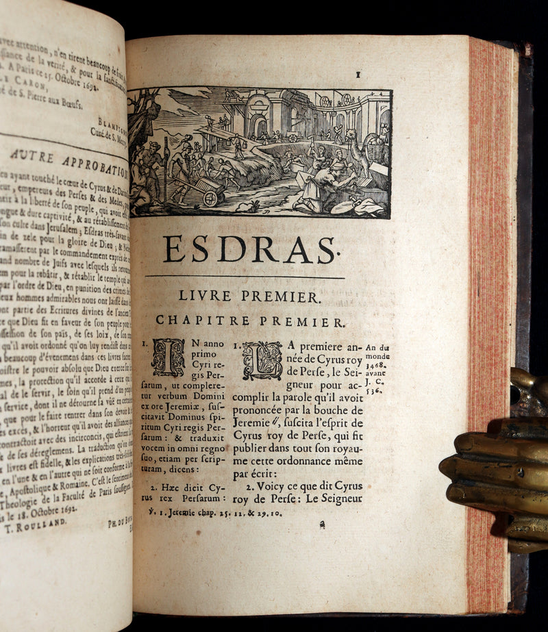 1698 Rare Latin French Bible - Book of Chronicles, Paralipomenon, Paralipomènes