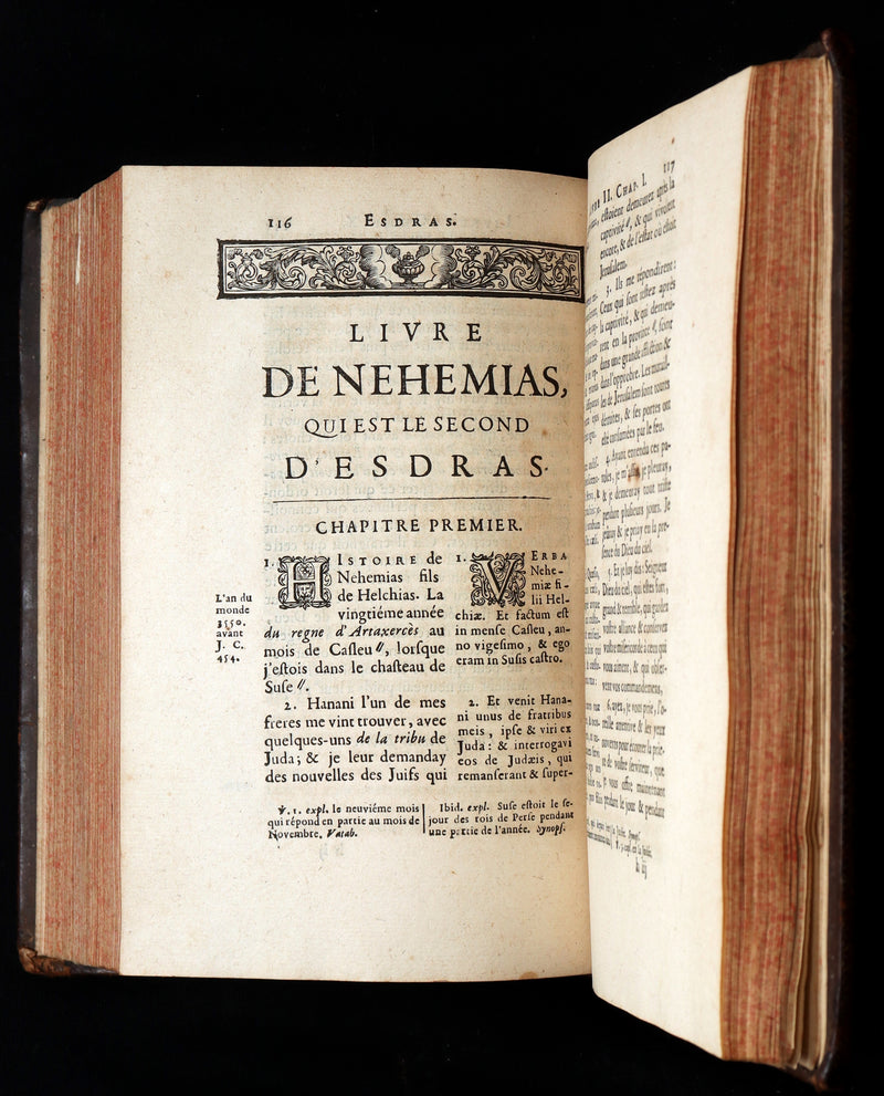 1698 Rare Latin French Bible - Book of Chronicles, Paralipomenon, Paralipomènes