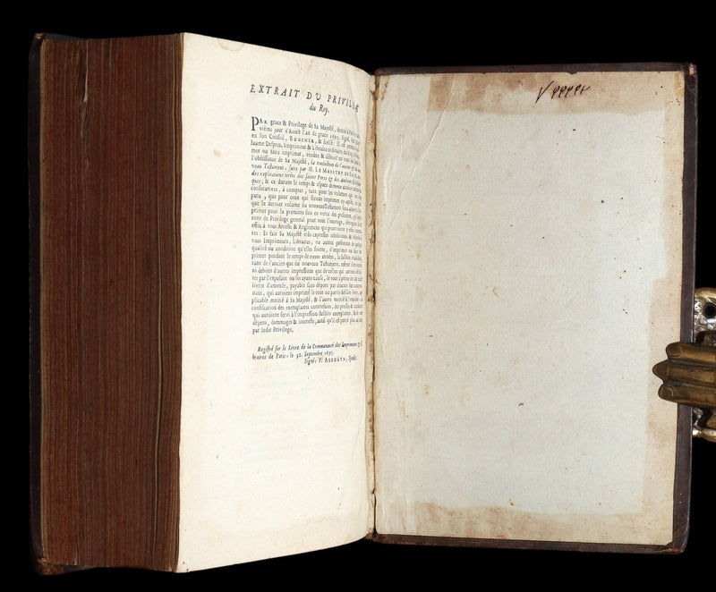 1698 Rare Latin French Bible - Book of Chronicles, Paralipomenon, Paralipomènes