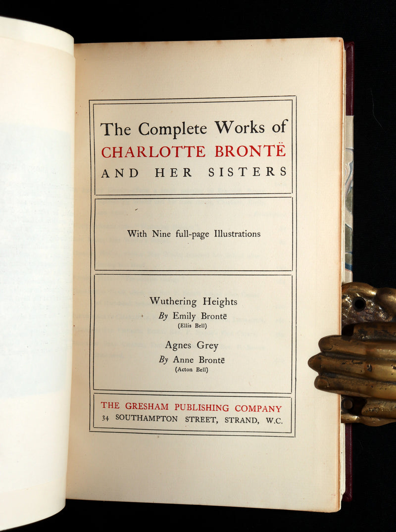 1910 Rare Book - Wuthering Heights and Agnes Grey by Emily and Anne Brontë