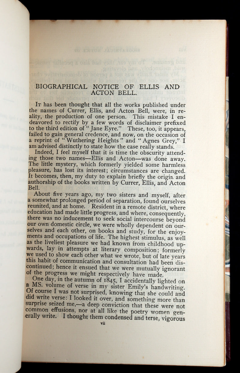 1910 Rare Book - Wuthering Heights and Agnes Grey by Emily and Anne Brontë