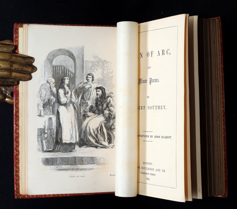 1853 Rare Victorian Book - Joan of Arc and Poems by Robert Southey, Illustrated