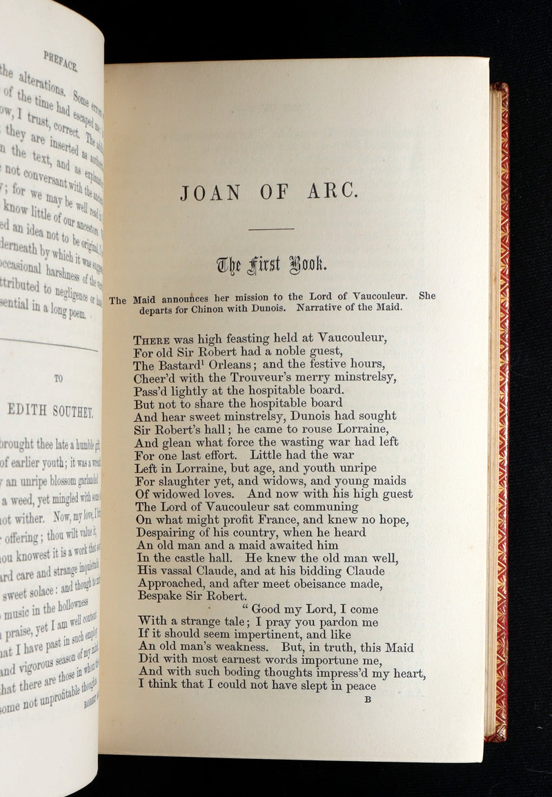 1853 Rare Victorian Book - Joan of Arc and Poems by Robert Southey, Illustrated
