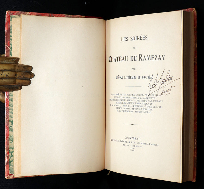 1900 Scarce French First Edition - Emile Nelligan, Soirees du Chateau de Ramezay