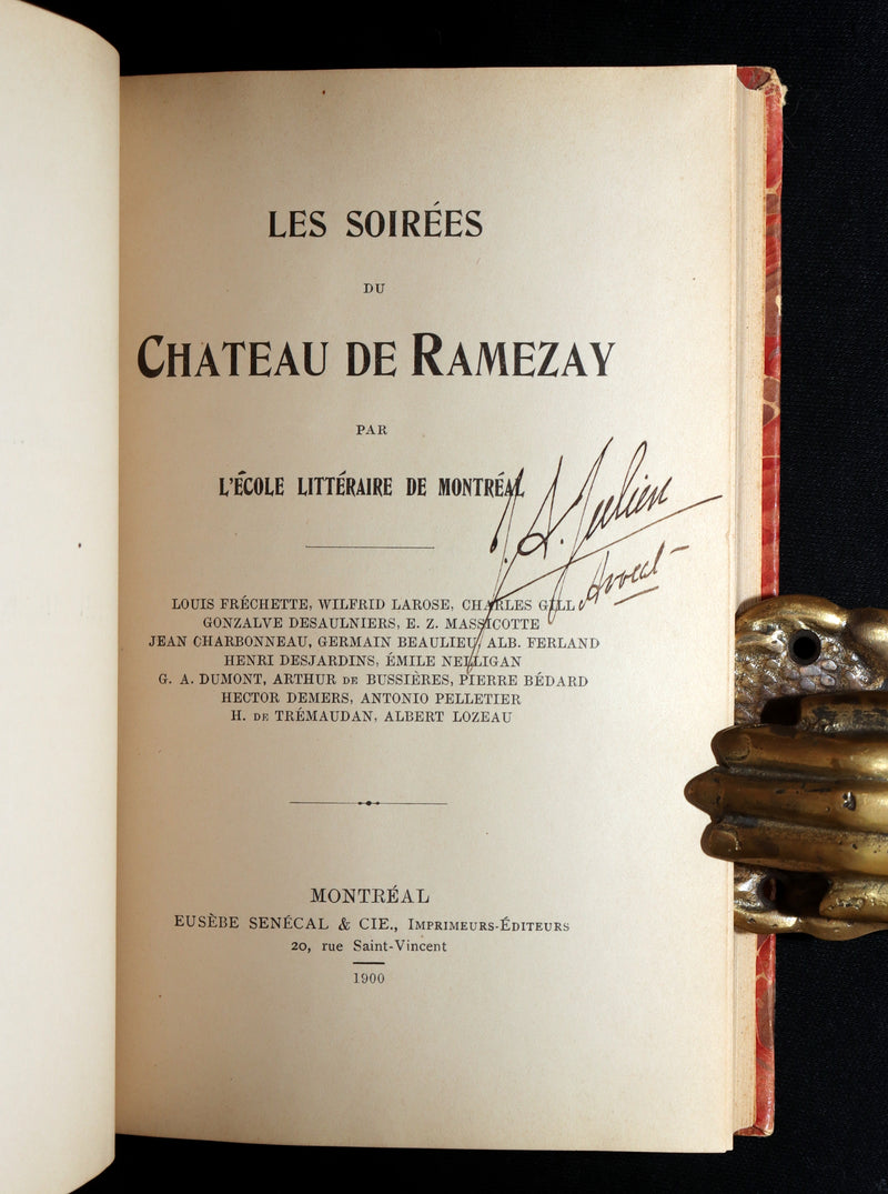 1900 Scarce French First Edition - Emile Nelligan, Soirees du Chateau de Ramezay