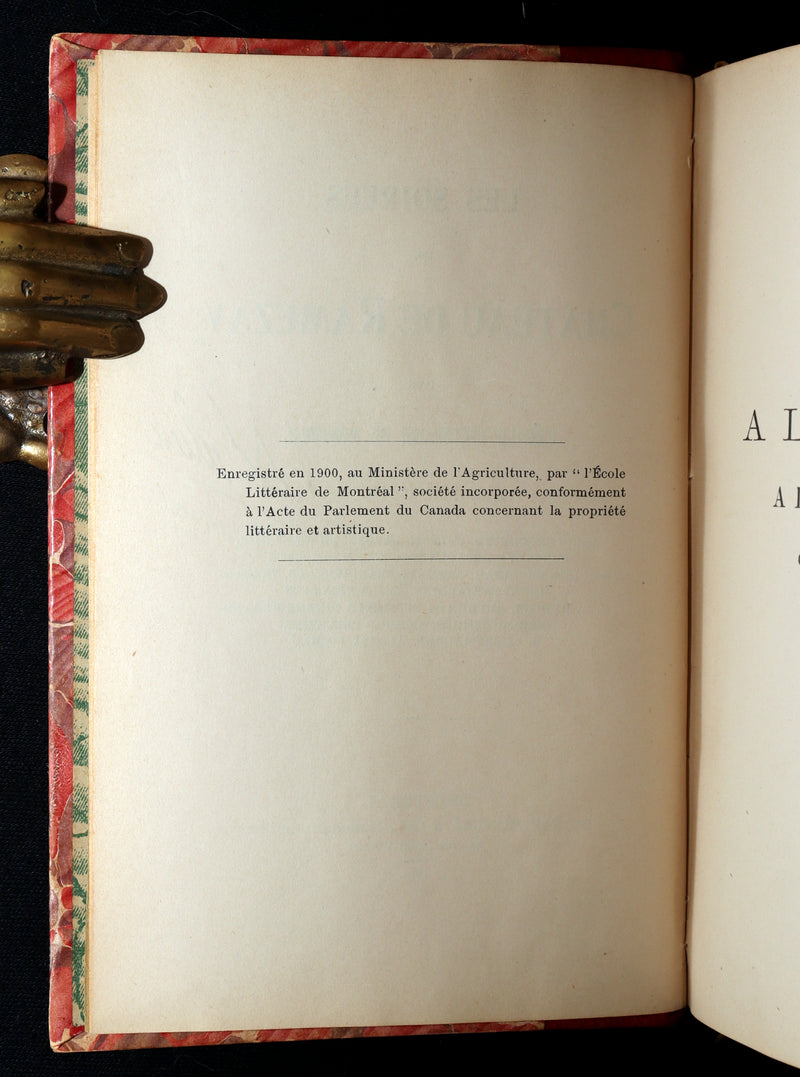 1900 Scarce French First Edition - Emile Nelligan, Soirees du Chateau de Ramezay