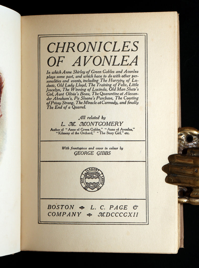 1912 First Edition - Chronicles of Avonlea by Lucy Maud Montgomery