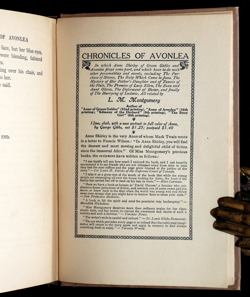 1912 First Edition - Chronicles of Avonlea by Lucy Maud Montgomery