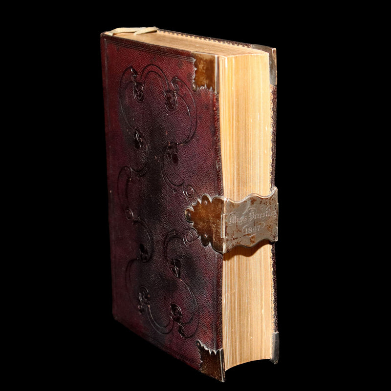 1847 Rare Bible bound by Bagster - Polyglot Bible, Old and New Testament, Clasp