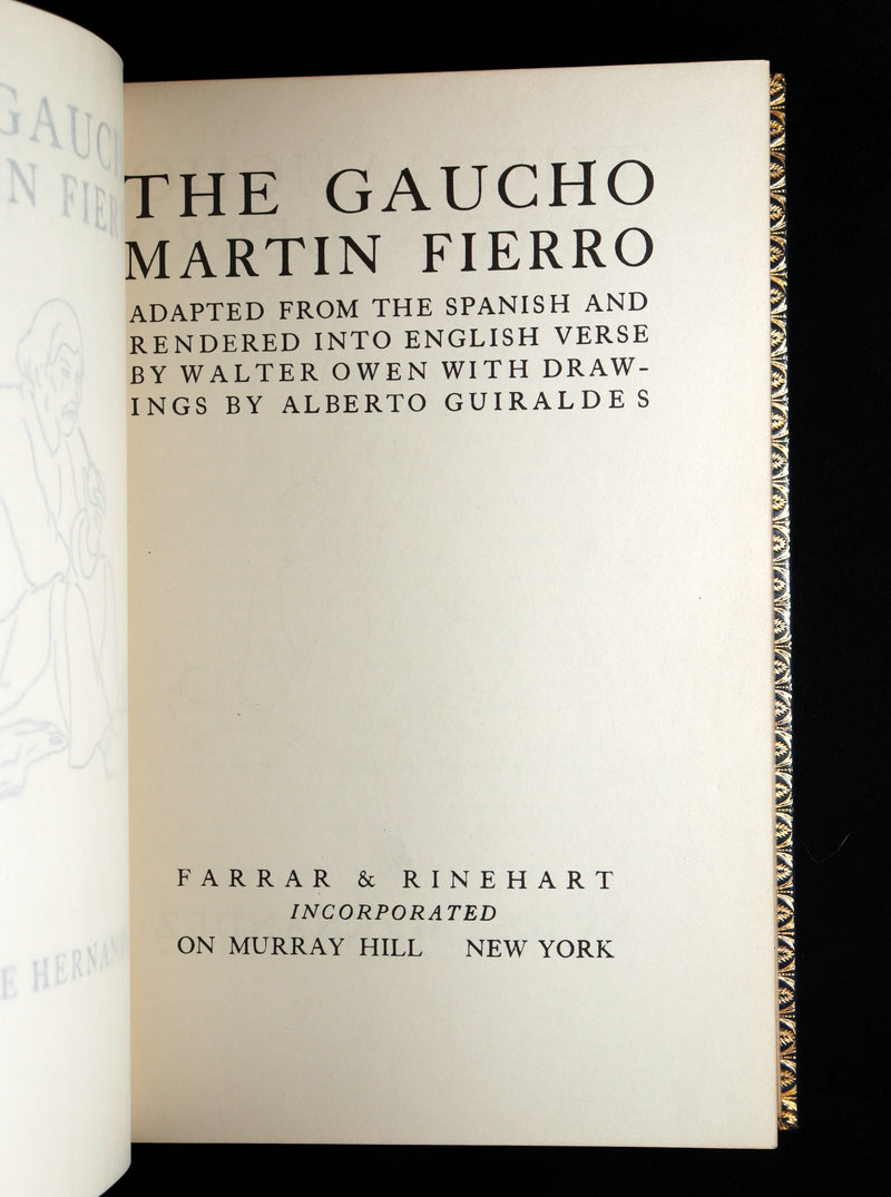 1936 Rare First Edition - The Gaucho Martin Fierro by José Hernández