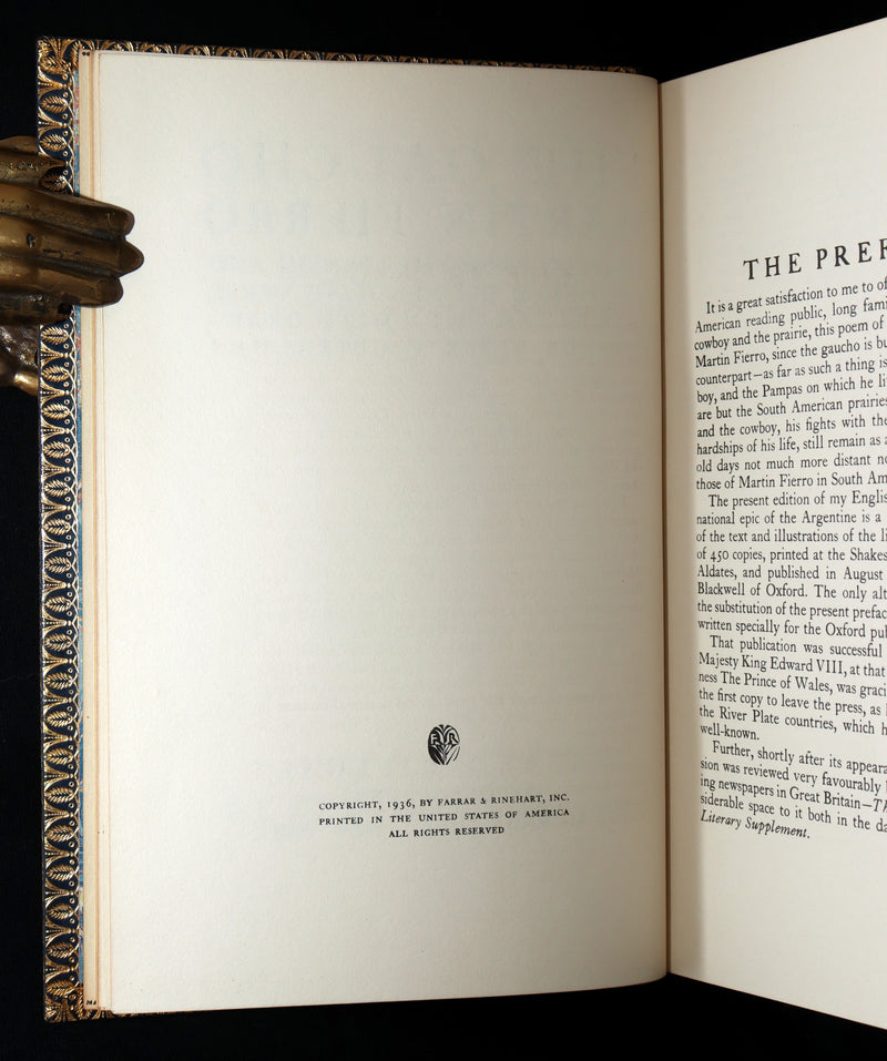 1936 Rare First Edition - The Gaucho Martin Fierro by José Hernández