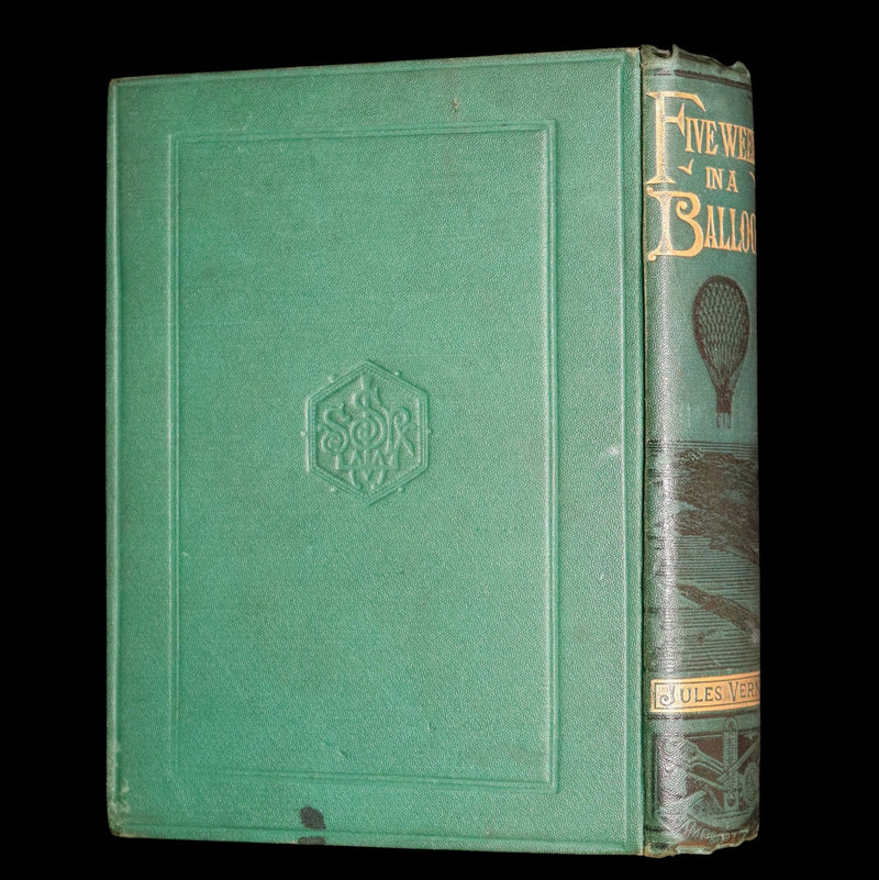 1887 Rare Early Edition - Five Weeks in a Balloon by Jules Verne, Illustrated