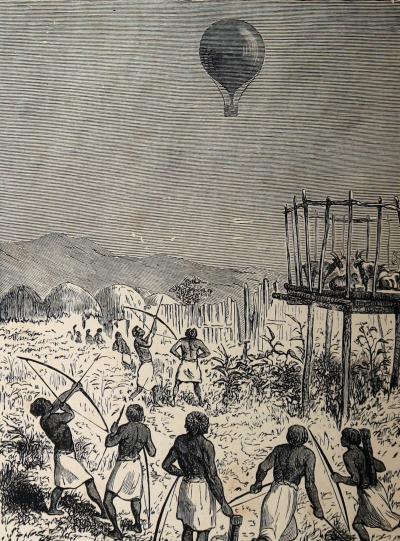1887 Rare Early Edition - Five Weeks in a Balloon by Jules Verne, Illustrated