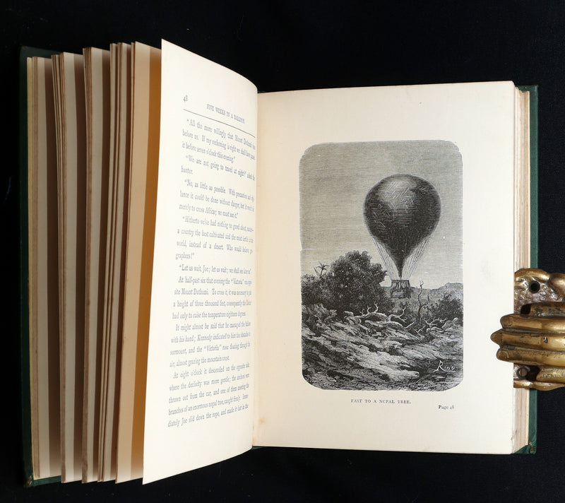 1887 Rare Early Edition - Five Weeks in a Balloon by Jules Verne, Illustrated
