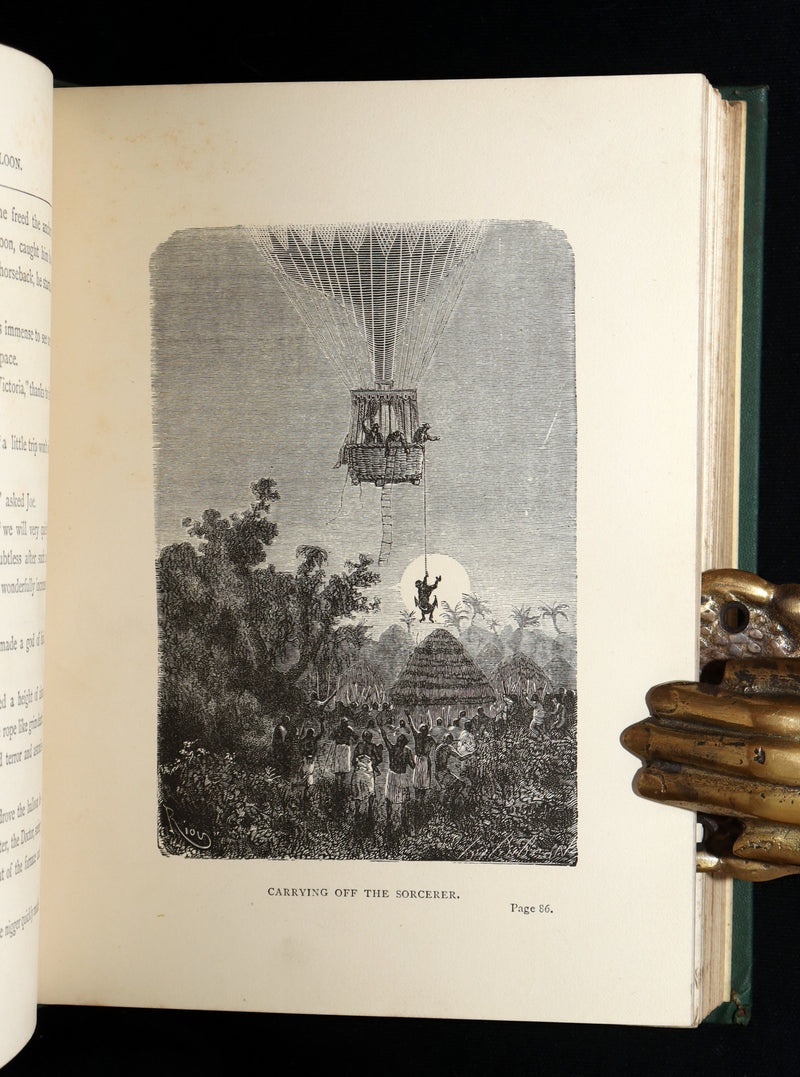 1887 Rare Early Edition - Five Weeks in a Balloon by Jules Verne, Illustrated