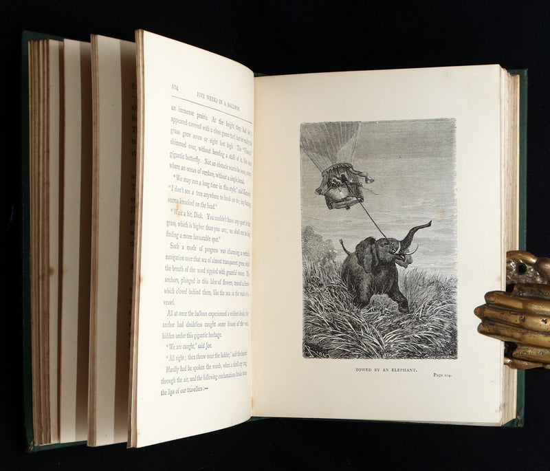 1887 Rare Early Edition - Five Weeks in a Balloon by Jules Verne, Illustrated